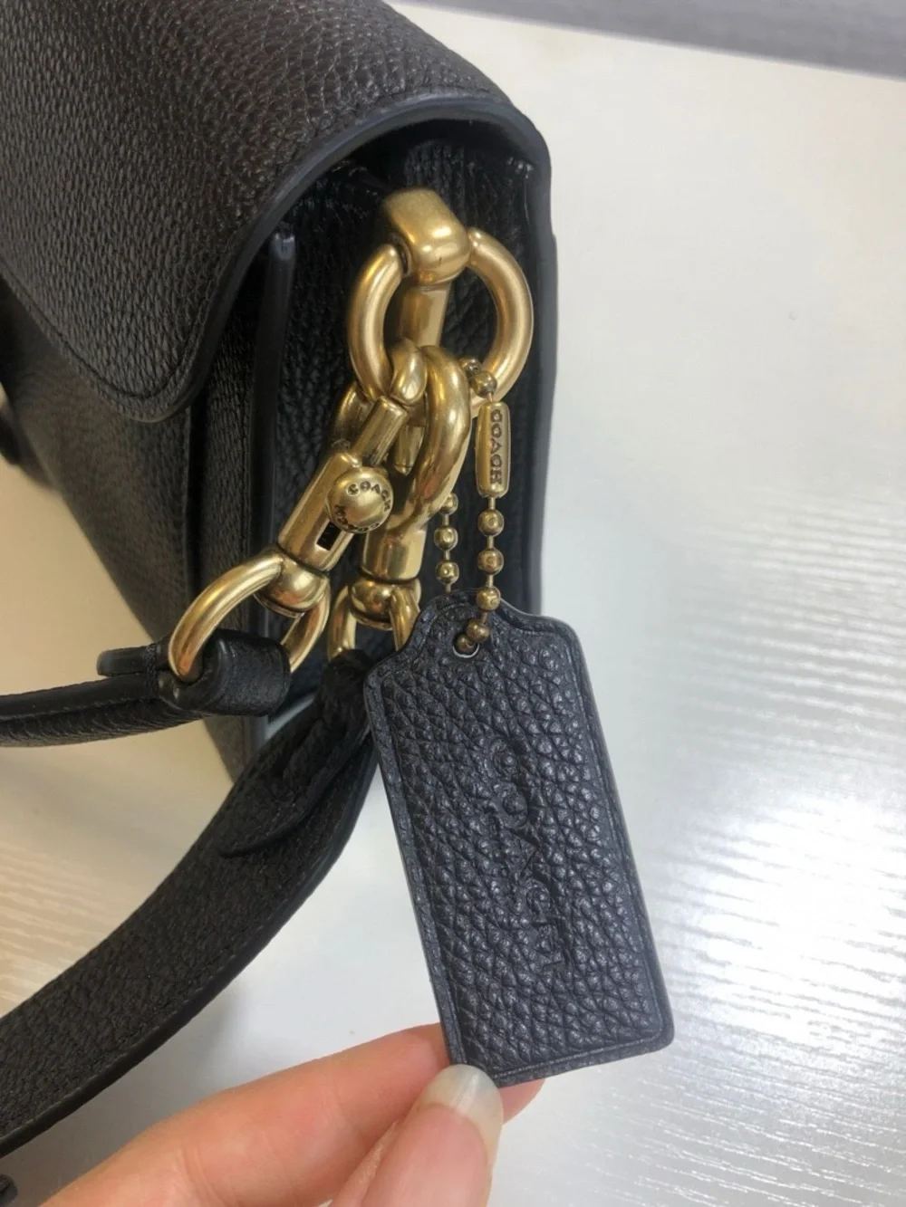 Coach Tabby Black Shoulder Bag Pebbled Leather Classic - Picture 8 of 9